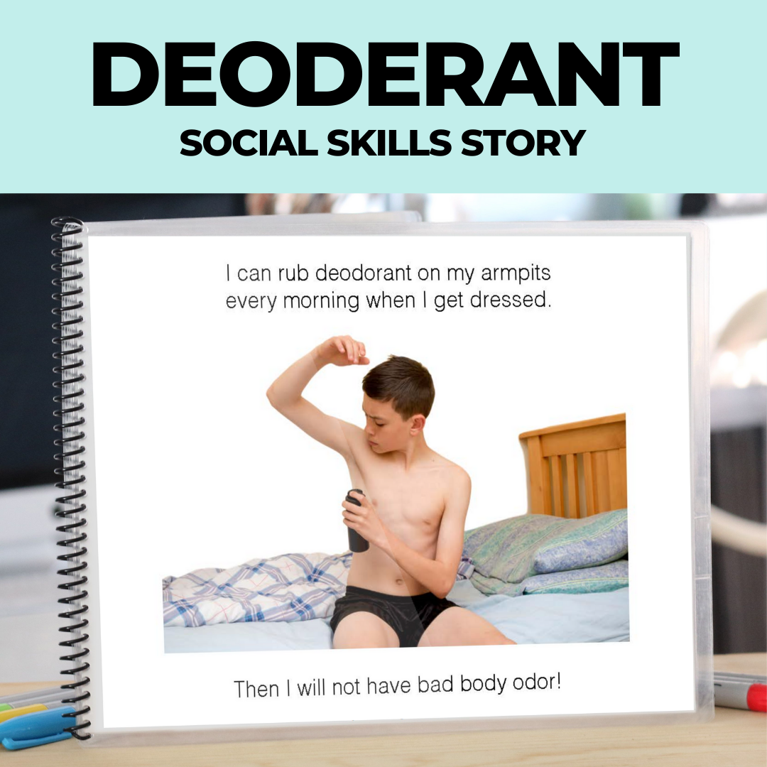 Social Skills Story: Deodorant: Editable (Printable PDF ) Puberty - AdaptEd4SpecialEd