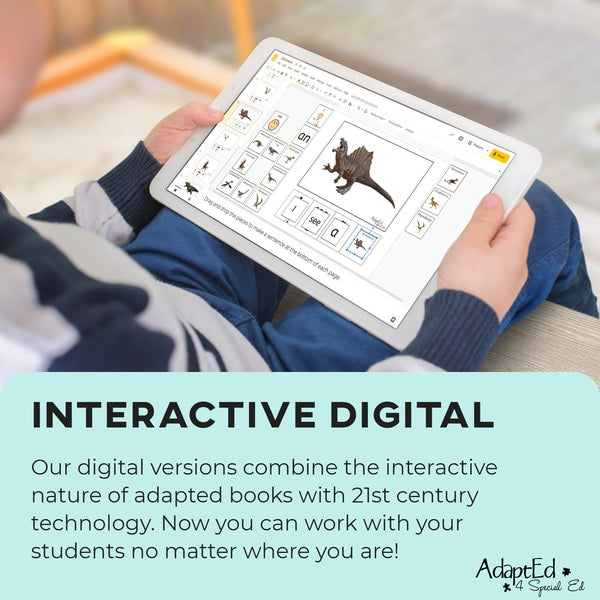 Emergent Readers: Dinosaurs (Interactive Digital + Printable PDF) - AdaptEd4SpecialEd