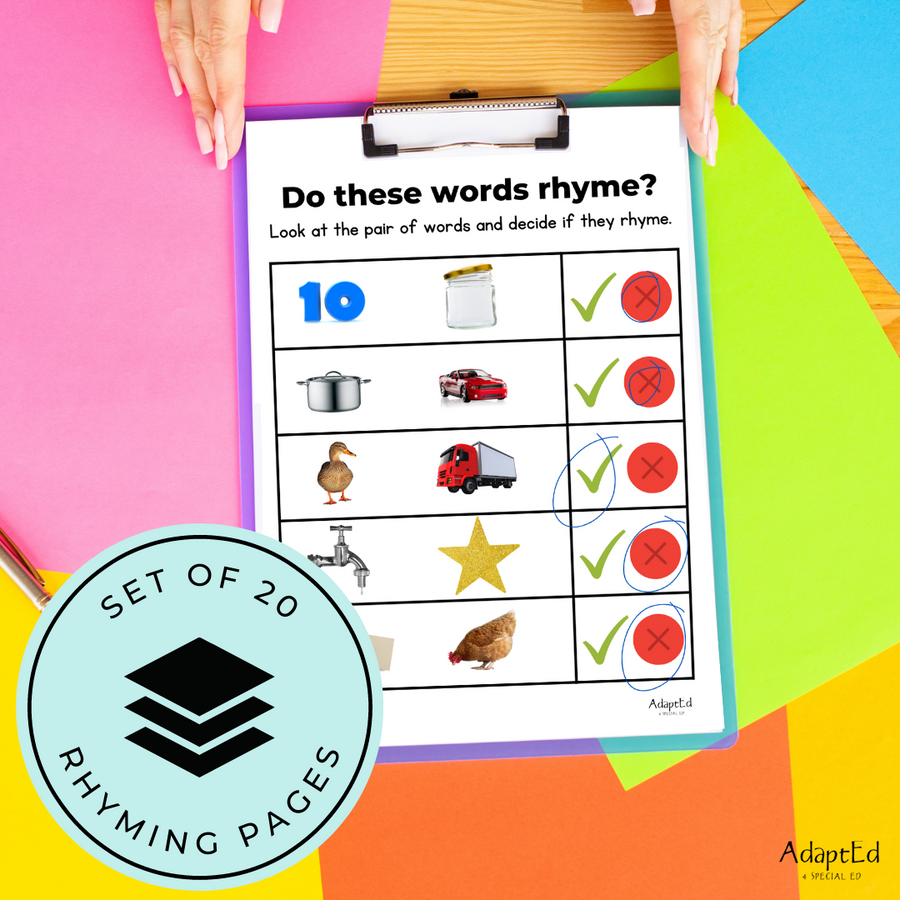 Do These Words Rhyme? Phonemic Awareness Activity - AdaptEd4SpecialEd