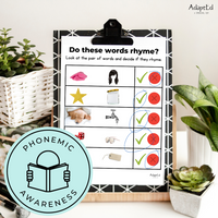 Thumbnail for Do These Words Rhyme? Phonemic Awareness Activity - AdaptEd4SpecialEd