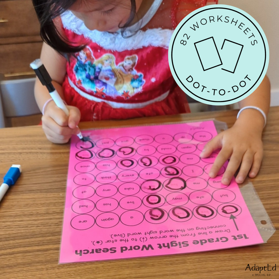1st First Grade Sight Words Dot to Dot Stamp It Maze - AdaptEd4SpecialEd