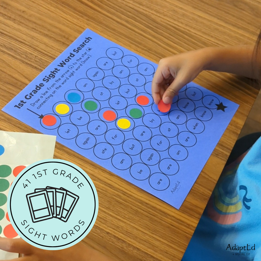 1st First Grade Sight Words Dot to Dot Stamp It Maze - AdaptEd4SpecialEd