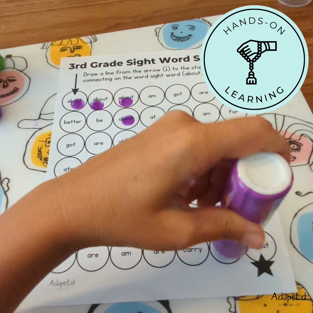 3rd Grade Third Grade Sight Words Dot to Dot Stamp It Maze - AdaptEd4SpecialEd