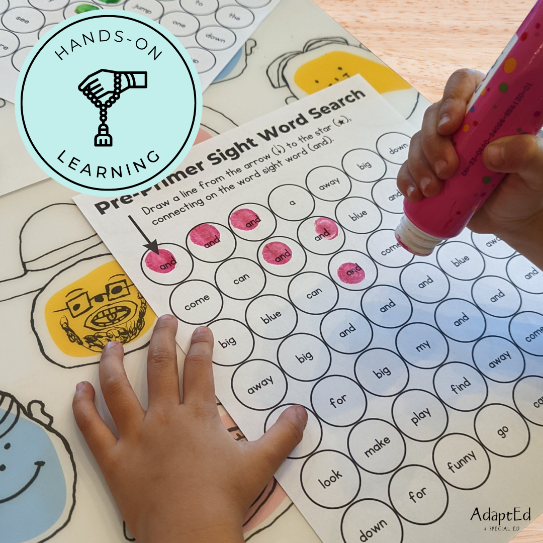 Pre Primer Sight Words Dot to Dot Stamp It Maze - AdaptEd4SpecialEd
