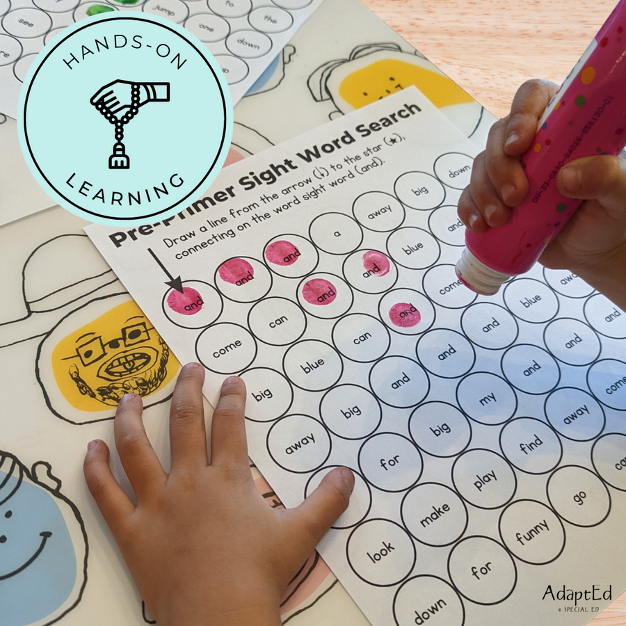 Pre Primer Sight Words Dot to Dot Stamp It Maze - AdaptEd4SpecialEd