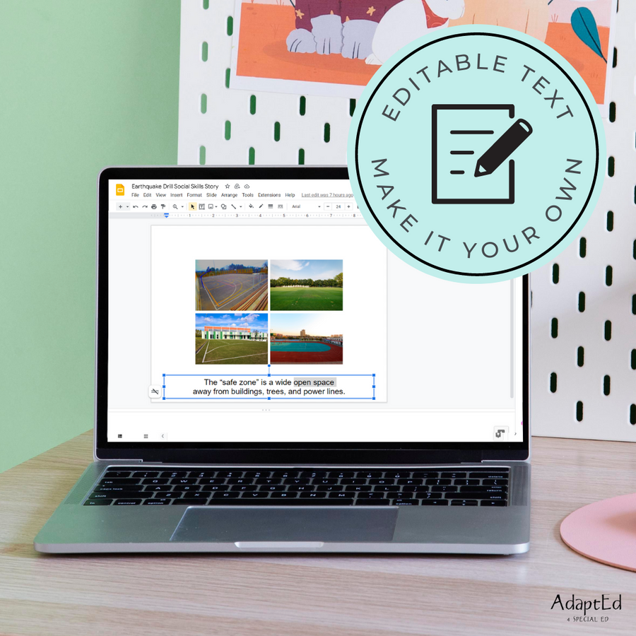 Social Skills Story: Earthquake Drill: Editable (Printable PDF) School - AdaptEd4SpecialEd