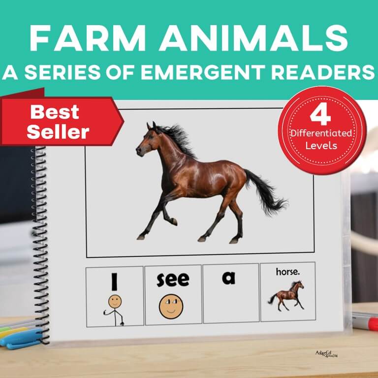 Emergent Reader "I see... Farm Animals" (Printable PDF) - AdaptEd4SpecialEd