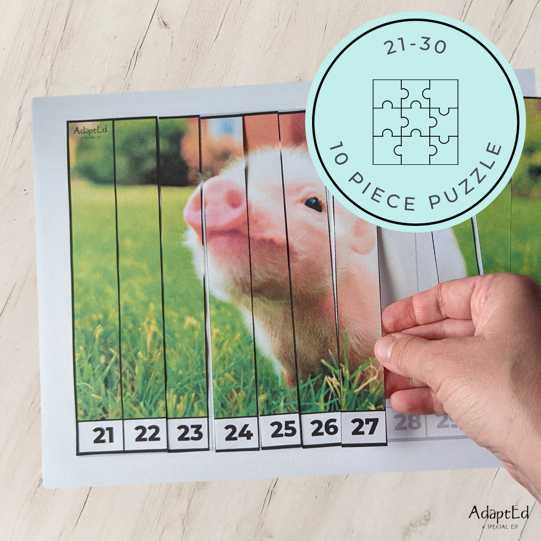 Farm Animal Counting Puzzles: Counting 1-5 1-10 11-20 21-30 (Printable PDF)