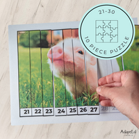 Thumbnail for Farm Animal Counting Puzzles: Counting 1-5 1-10 11-20 21-30 (Printable PDF)
