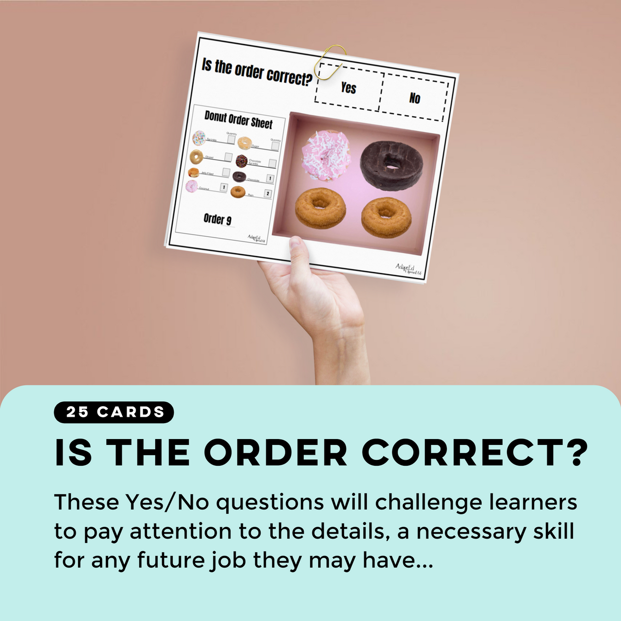 Fill the Order: Donut Shop (Interactive Digital + Printable PDF) Fill the Order - AdaptEd4SpecialEd