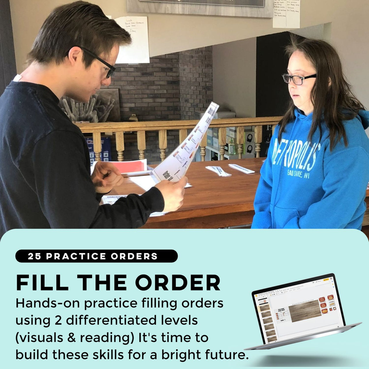 Pizza Shop "Fill The Order" (Interactive Digital + Printable PDF) Fill the Order - AdaptEd4SpecialEd