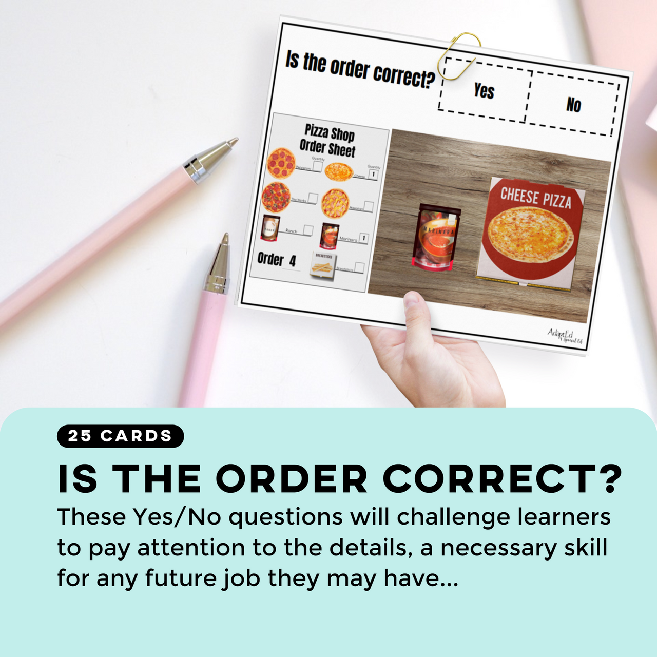 Pizza Shop "Fill The Order" (Interactive Digital + Printable PDF) Fill the Order - AdaptEd4SpecialEd