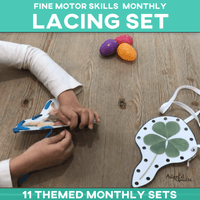 Thumbnail for Lacing Cards Monthly Themed Sets: 11 Pack (Printable PDF) Fine Motor - AdaptEd4SpecialEd