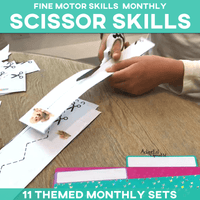 Thumbnail for Scissor Skill Monthly Themed Cutting Practice Sets: 11 Pack (Printable PDF) Fine Motor - AdaptEd4SpecialEd