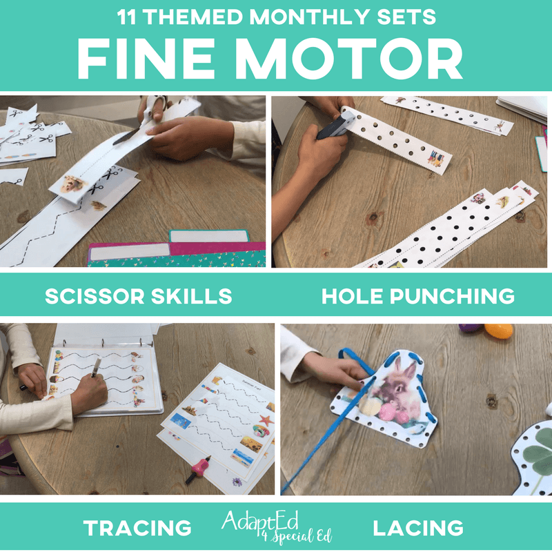 Fine Motor Skill Builder Monthly Themed BUNDLE: 11 Pack (Printable PDF) Fine Motor - AdaptEd4SpecialEd