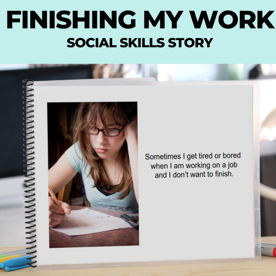 Social Skills Story: Completing My Work: Editable (Printable PDF) Job Skills - AdaptEd4SpecialEd