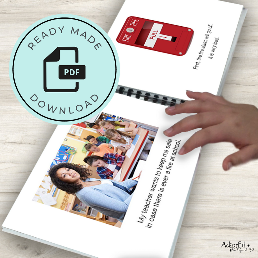 Social Story: Fire Alarm/ Fire Drill (Printable PDF) School - AdaptEd4SpecialEd