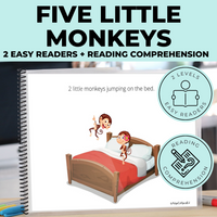 Thumbnail for Five Little Monkeys Nursery Rhyme Emergent Reader + Reading Comprehension (Printable PDF) - AdaptEd4SpecialEd