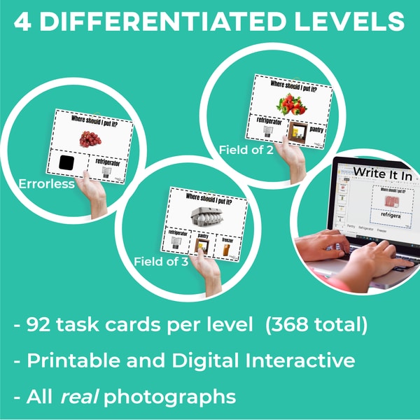 Task Cards: Food Storage: Where Does It Go? (Interactive Digital + Printable PDF) Life Skills - AdaptEd4SpecialEd