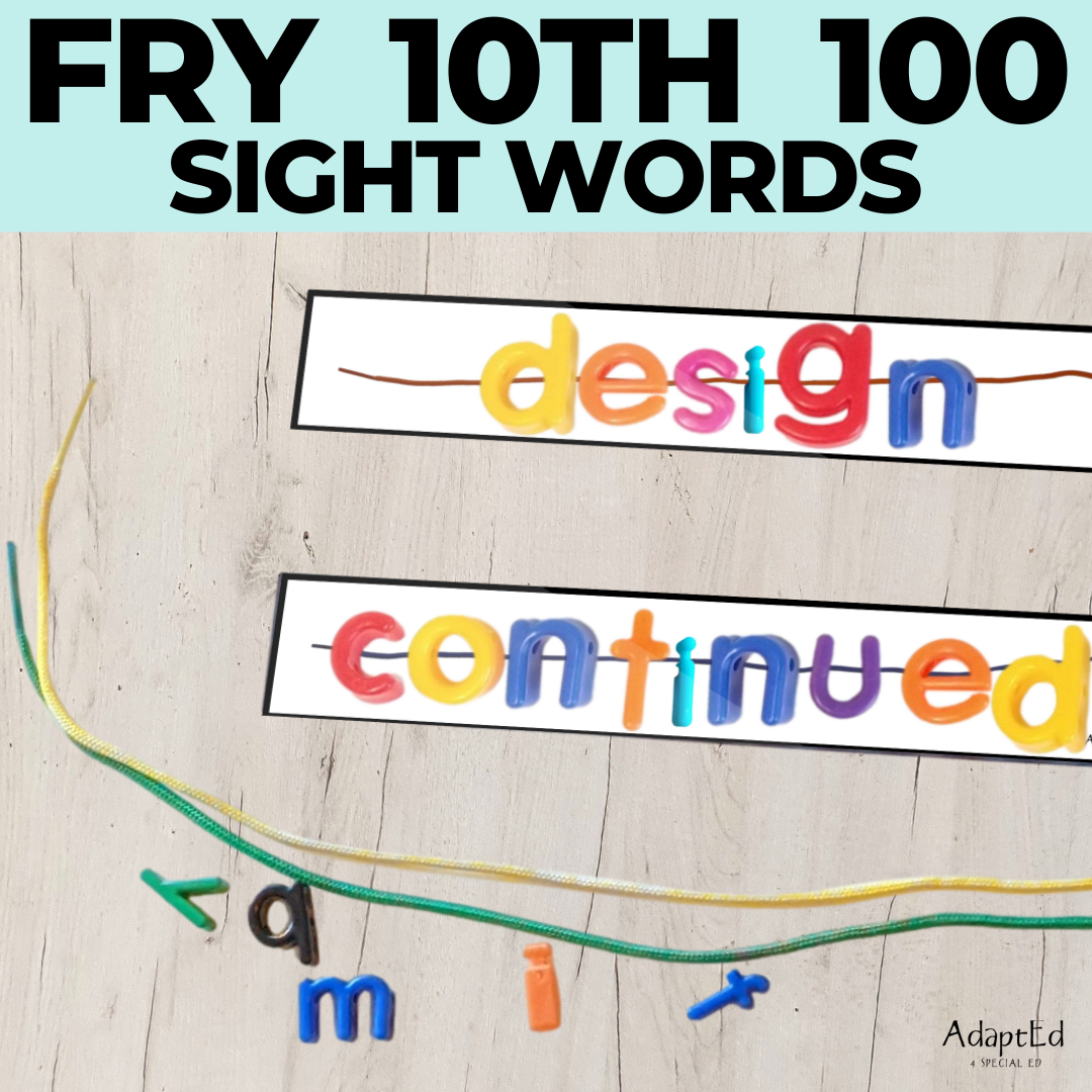 Fry 10th 100 Sight Words Word Work Letter Beads - AdaptEd4SpecialEd