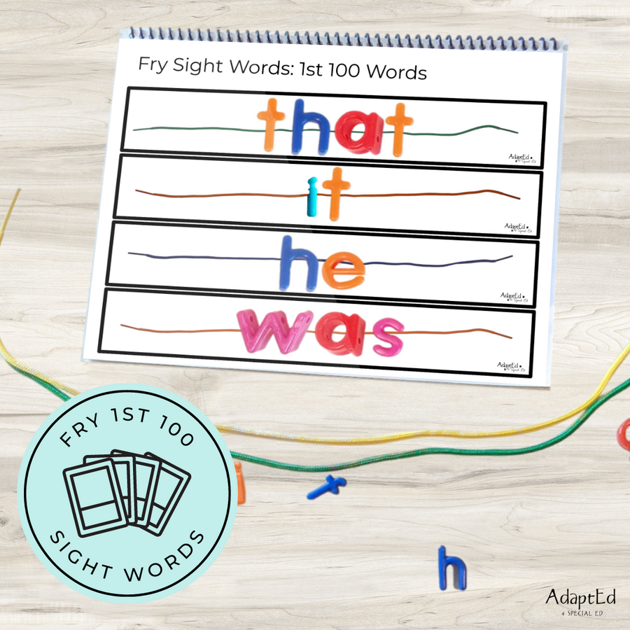 Fry 1st 100 Sight Words Word Work Letter Beads - AdaptEd4SpecialEd