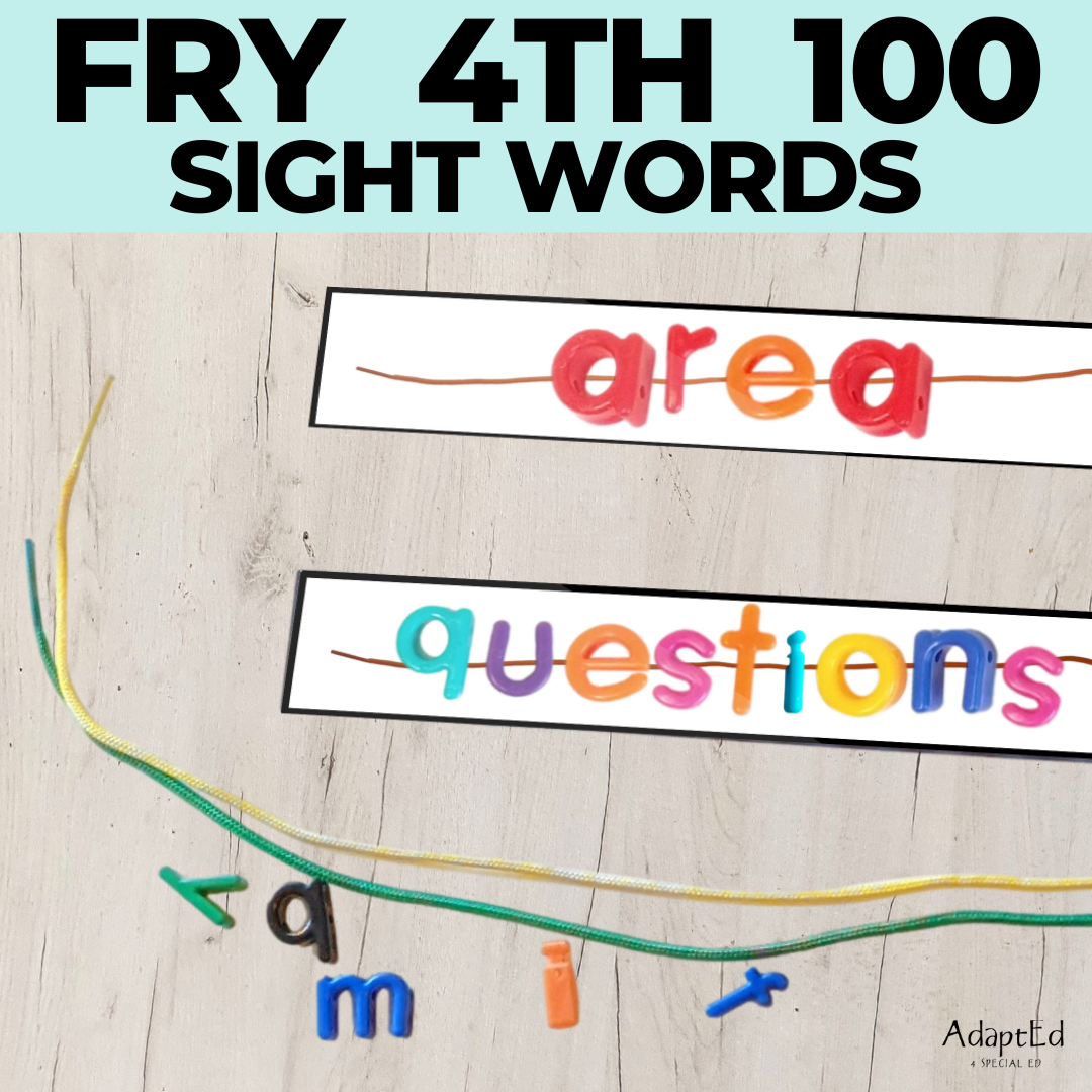 Fry 4th 100 Sight Words Word Work Letter Beads - AdaptEd4SpecialEd