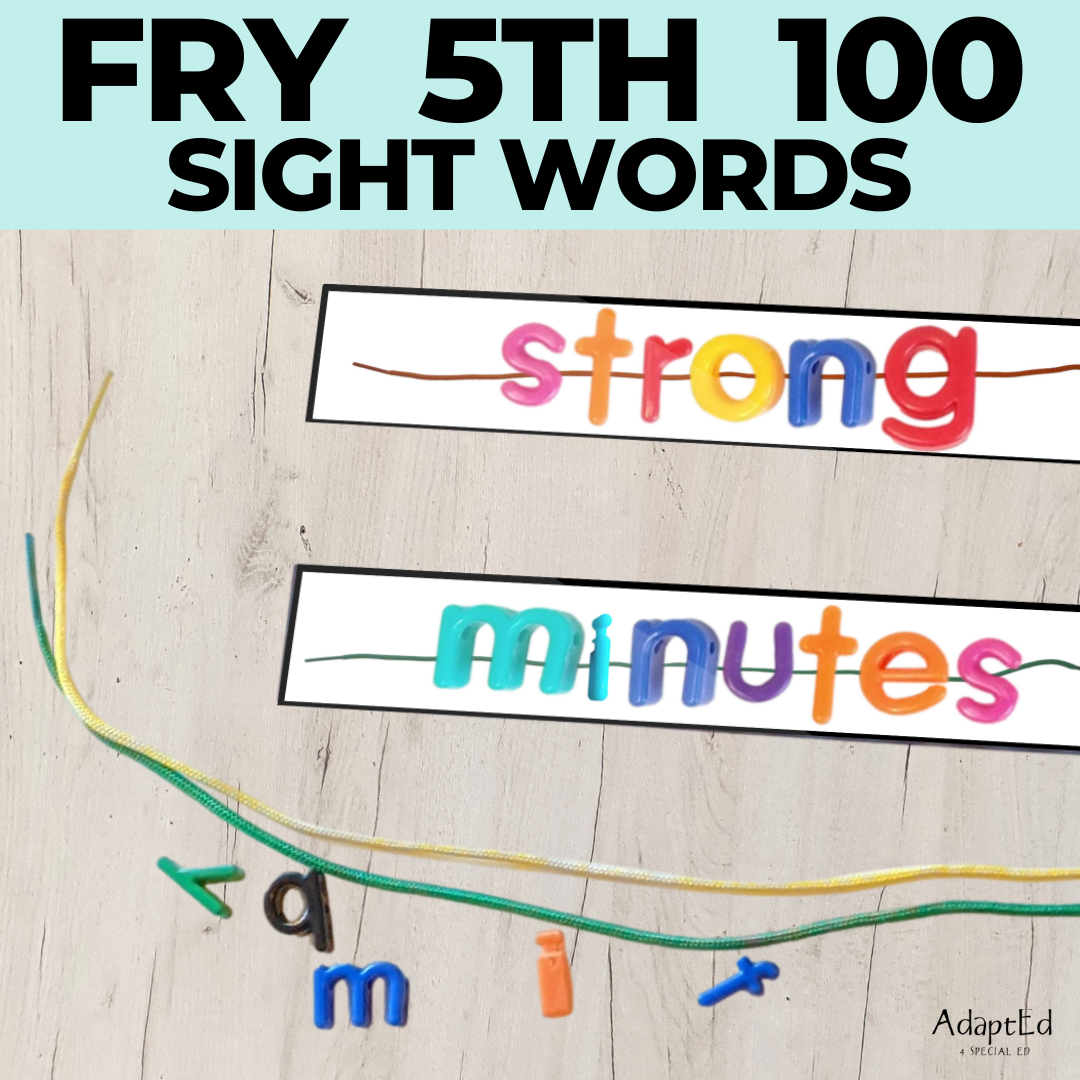 Fry 5th 100 Sight Words Word Work Letter Beads - AdaptEd4SpecialEd