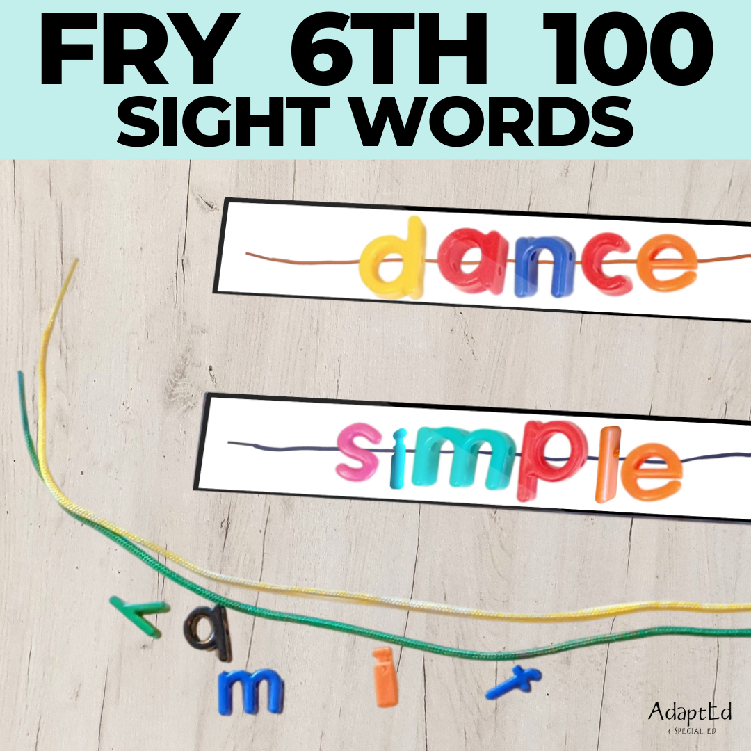 Fry 6th 100 Sight Words Word Work Letter Beads - AdaptEd4SpecialEd