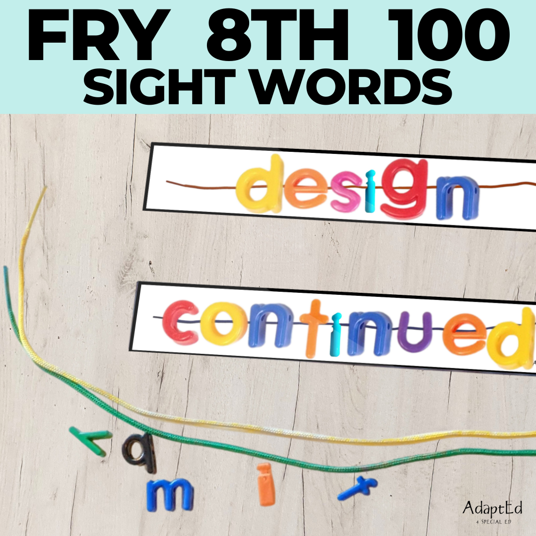 Fry 8th 100 Sight Words Word Work Letter Beads - AdaptEd4SpecialEd