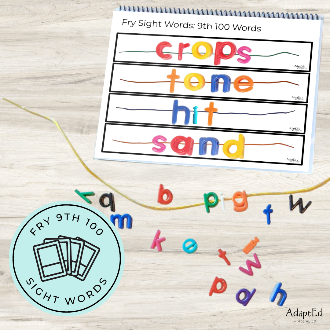 Fry 9th 100 Sight Words Word Work Letter Beads - AdaptEd4SpecialEd