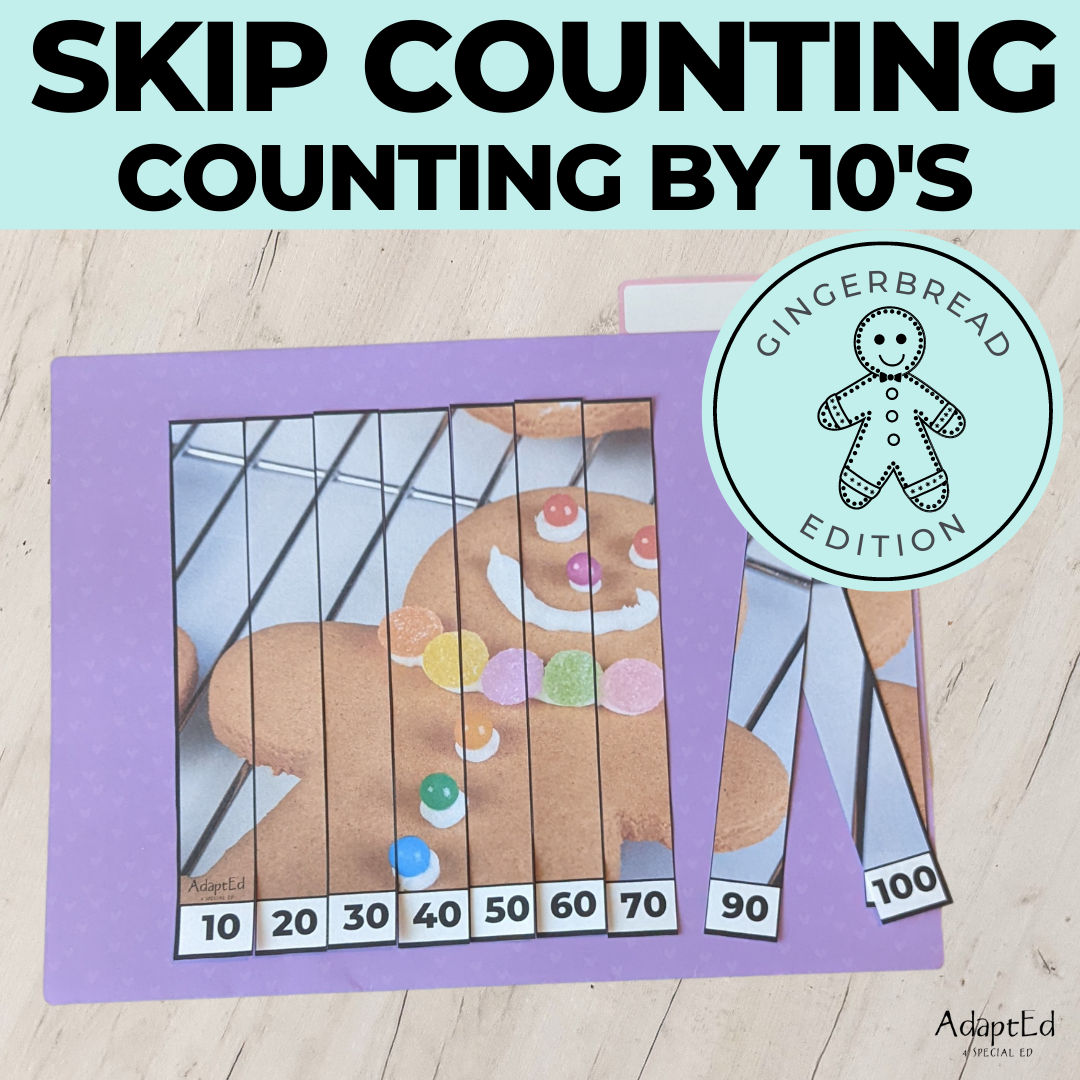 Gingerbread Skip Counting Puzzles: Counting by 10's (Printable PDF)