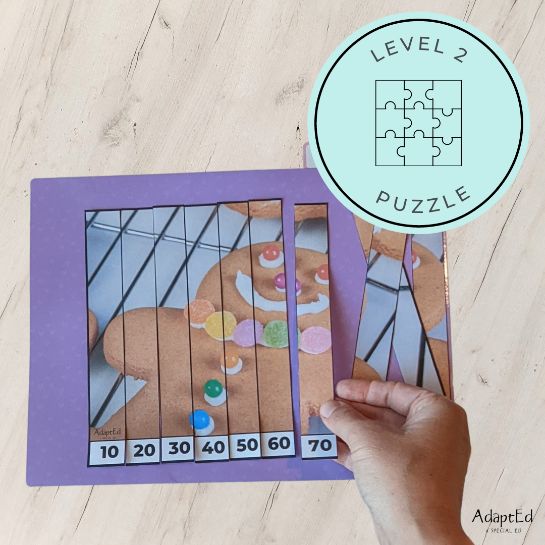 Gingerbread Skip Counting Puzzles: Counting by 10's (Printable PDF)