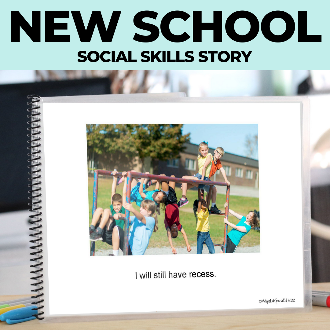 Social Skills Story: Going to a New Elementary School (Printable PDF) School - AdaptEd4SpecialEd