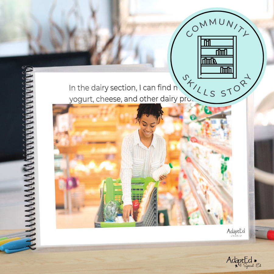 Social Skills Story: Grocery Store Shopping : Editable (Printable PDF ) Social Skills - AdaptEd4SpecialEd
