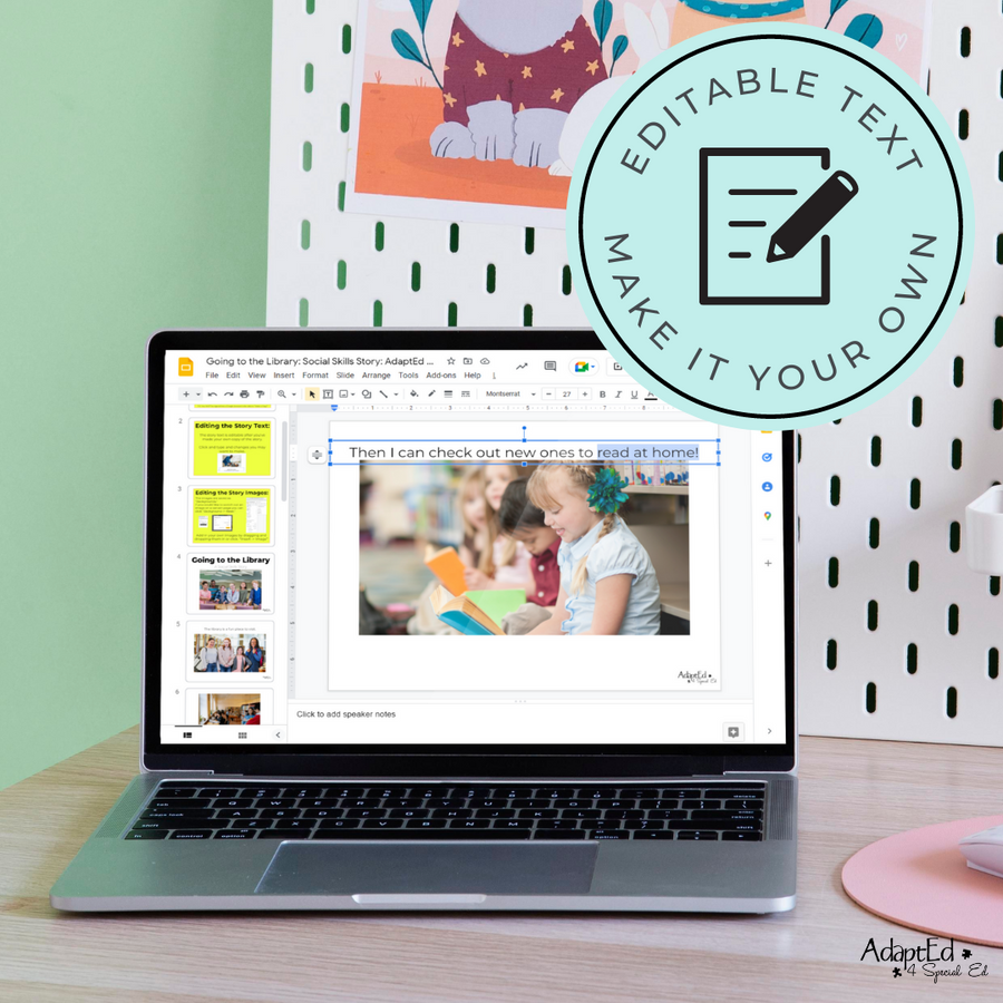 Social Skills Story: Going to the Library: Editable (Printable PDF ) Life Skills - AdaptEd4SpecialEd