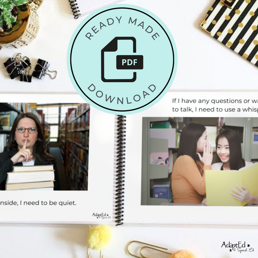 Social Skills Story: Going to the Library: Editable (Printable PDF ) Life Skills - AdaptEd4SpecialEd