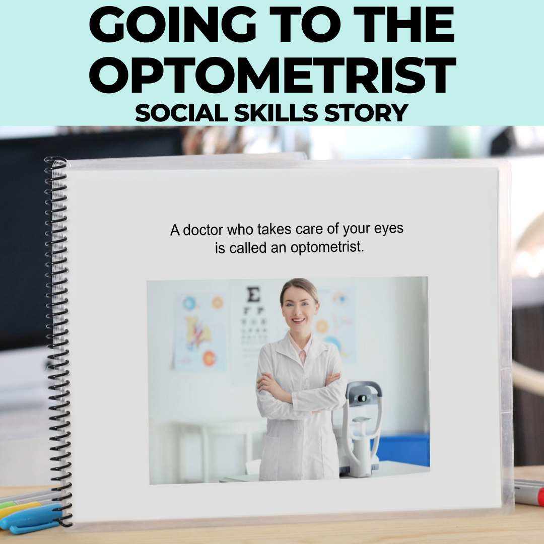 Social Skills Story: Optometrist: Editable (Printable PDF ) Life Skills - AdaptEd4SpecialEd