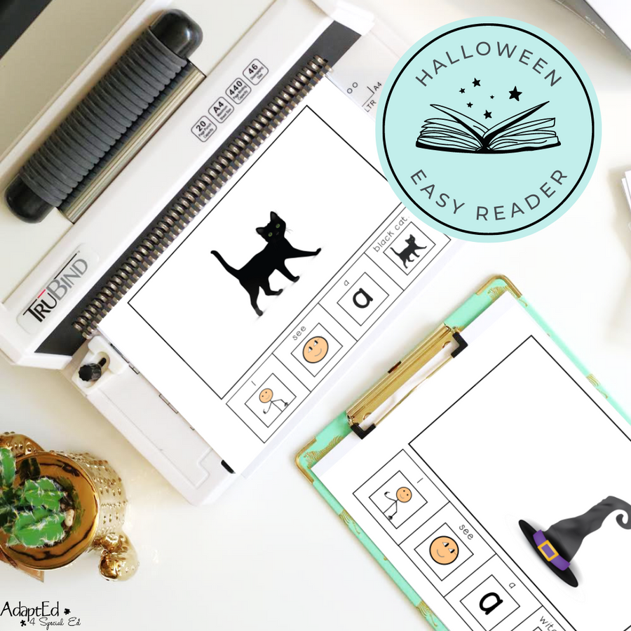 Halloween Easy Reader Adapted Book (Printable PDF) Wh Questions - AdaptEd4SpecialEd