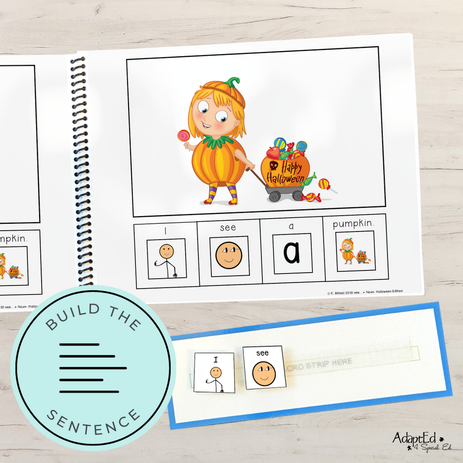 Halloween Easy Reader Adapted Book (Printable PDF) Wh Questions - AdaptEd4SpecialEd