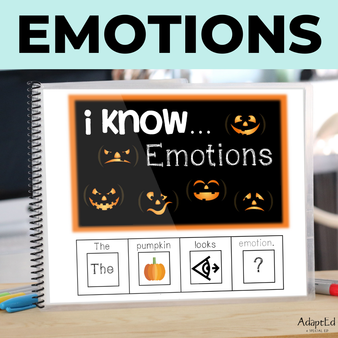 Halloween Emotions Adapted Book (Printable PDF) Wh Questions - AdaptEd4SpecialEd