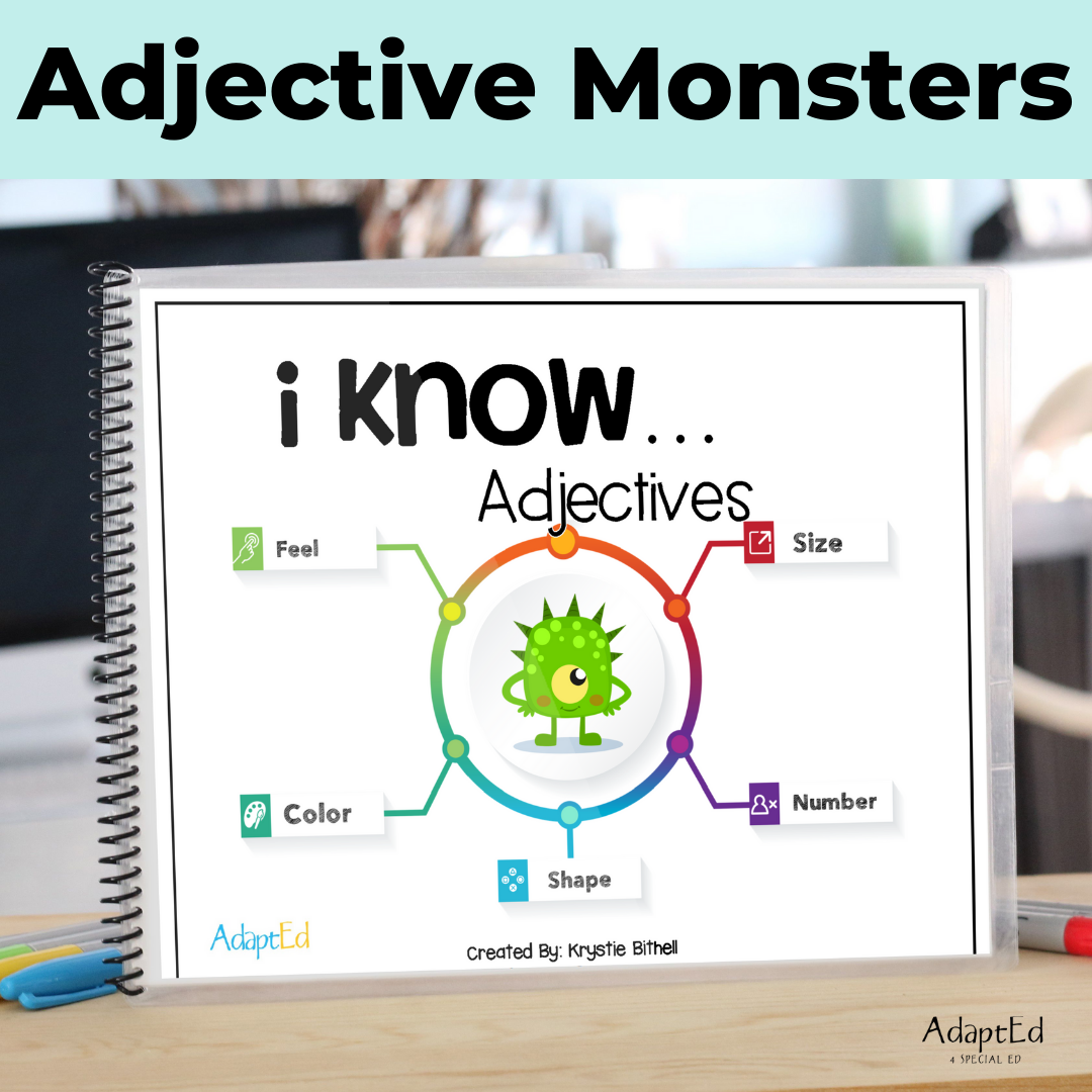 Adjective Monsters: Halloween Writing Activity (Printable PDF) Wh Questions - AdaptEd4SpecialEd
