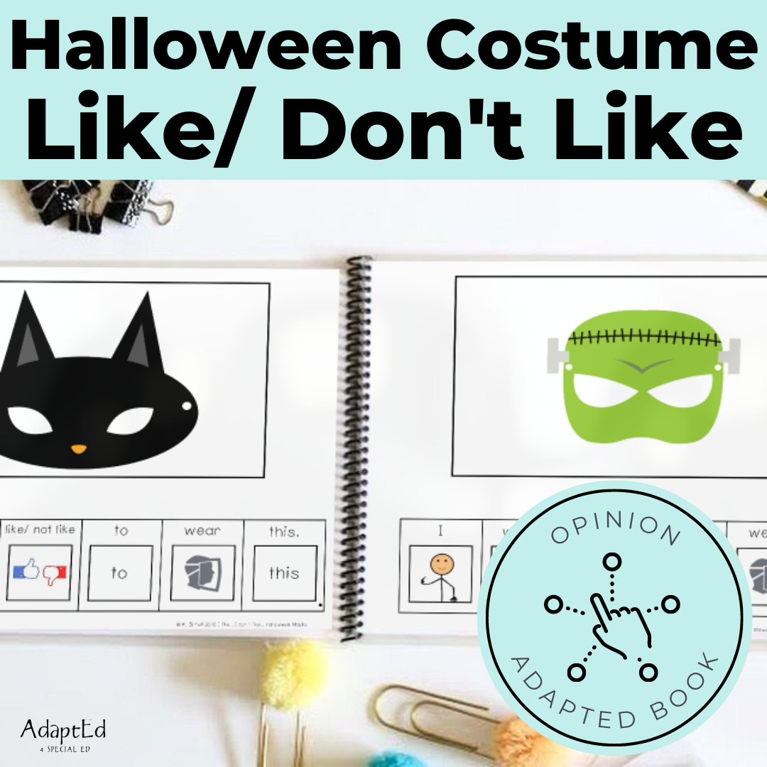 Halloween Costume Opinion Adapted Book (Printable PDF) Wh Questions - AdaptEd4SpecialEd