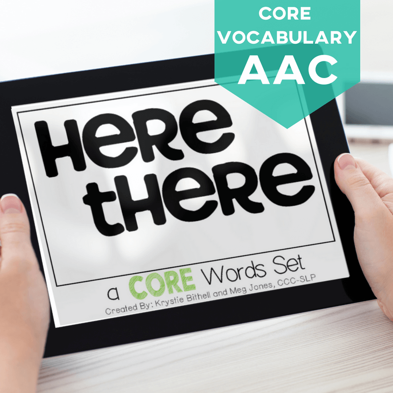 AAC CORE Words: "Here, There" Set (Printable PDF includes Books + Games + Word Work) AAC Core Vocabulary - AdaptEd4SpecialEd