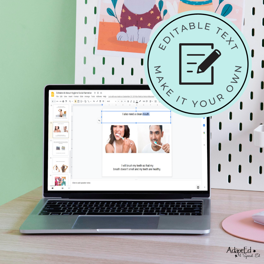 Social Skills Story: All About Hygiene: Editable (Printable PDF ) Hygiene - AdaptEd4SpecialEd