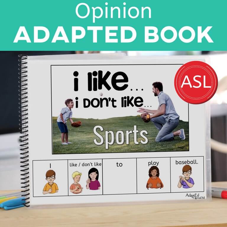 ASL: I like... I don't like... Sports: Adapted Book (Interactive Digital + Printable PDF) Adapted Book - AdaptEd4SpecialEd