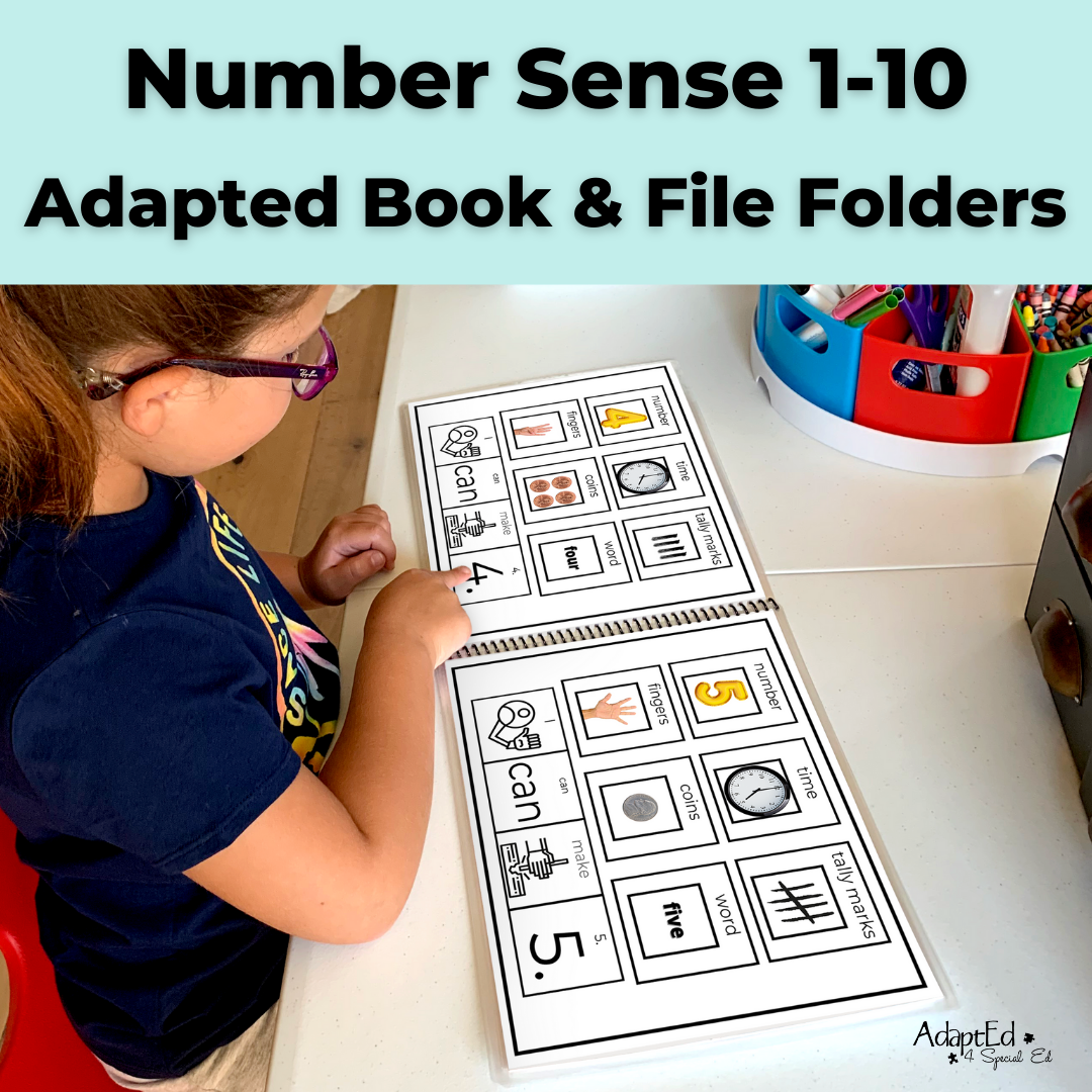 Number Sense 1-10 Adapted Books, File Folders and Posters (Digital Interactive & Printable PDF) - AdaptEd4SpecialEd