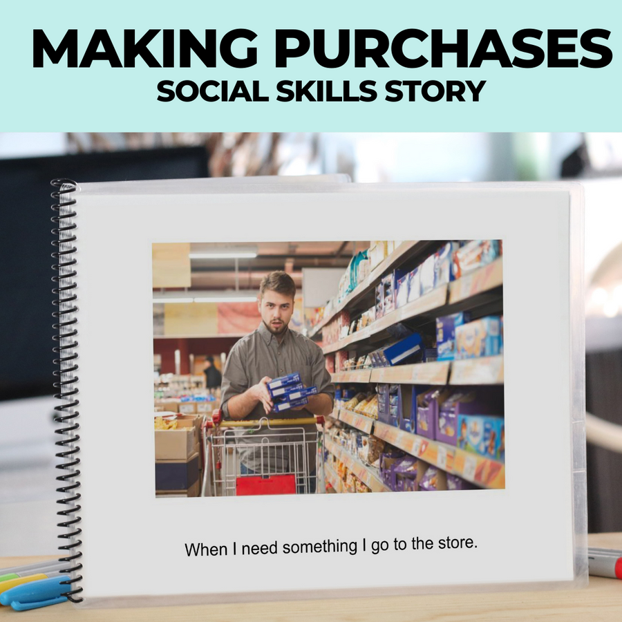 Social Skills Story: I Can Pay For Things | Making Purchases: Editable (Printable PDF ) Social Skills - AdaptEd4SpecialEd