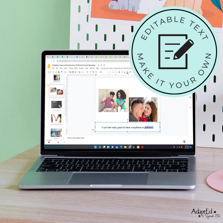 Social Narrative: I'm in a Relationship | I have a Boyfriend/ Girlfriend: Editable (Printable PDF ) Puberty - AdaptEd4SpecialEd