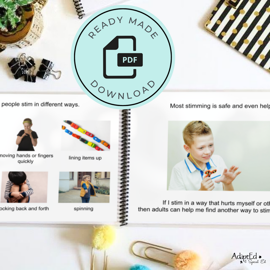 Social Narrative: I Stim & Stimming Feels Good: Editable (Printable PDF ) Neurodivergent Affirming - AdaptEd4SpecialEd