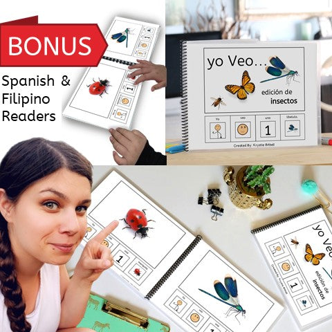 Emergent Readers: Bugs & Insects Spanish/ English/ Filipino (Printable PDF) - AdaptEd4SpecialEd